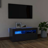 TV Cabinet with LED Lights Grey 90x35x40 cm