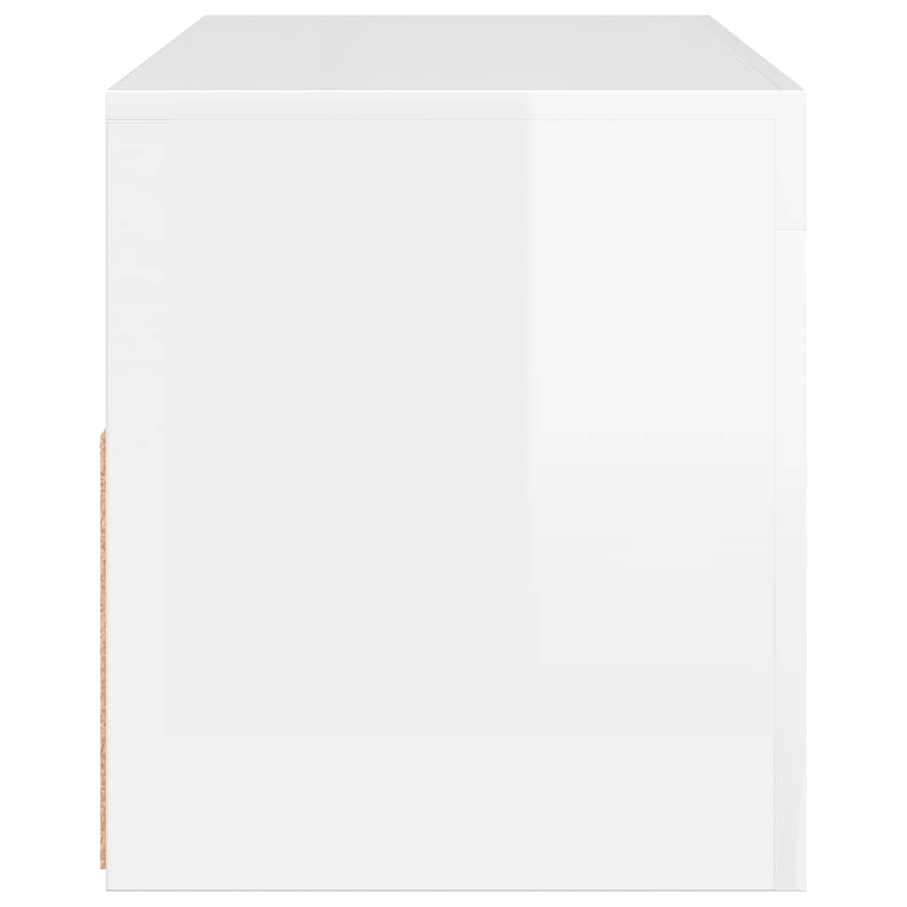 TV Cabinet with LED Lights High Gloss White 90x35x40 cm