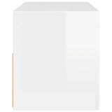 TV Cabinet with LED Lights High Gloss White 90x35x40 cm