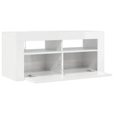 TV Cabinet with LED Lights High Gloss White 90x35x40 cm