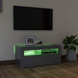TV Cabinet with LED Lights High Gloss Grey 90x35x40 cm - Top-Down View