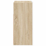 Sideboard with LED Lights White and Sonoma Oak 80x35x75 cm