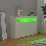 Sideboard with LED Lights White 115.5x30x75 cm - Top-Down View