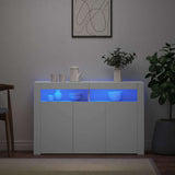 Sideboard with LED Lights White 115.5x30x75 cm
