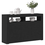 Sideboard with LED Lights Black 115.5x30x75 cm - Close-Up Angle