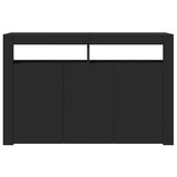 Sideboard with LED Lights Black 115.5x30x75 cm