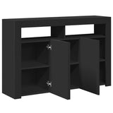 Sideboard with LED Lights Black 115.5x30x75 cm - Extra Image