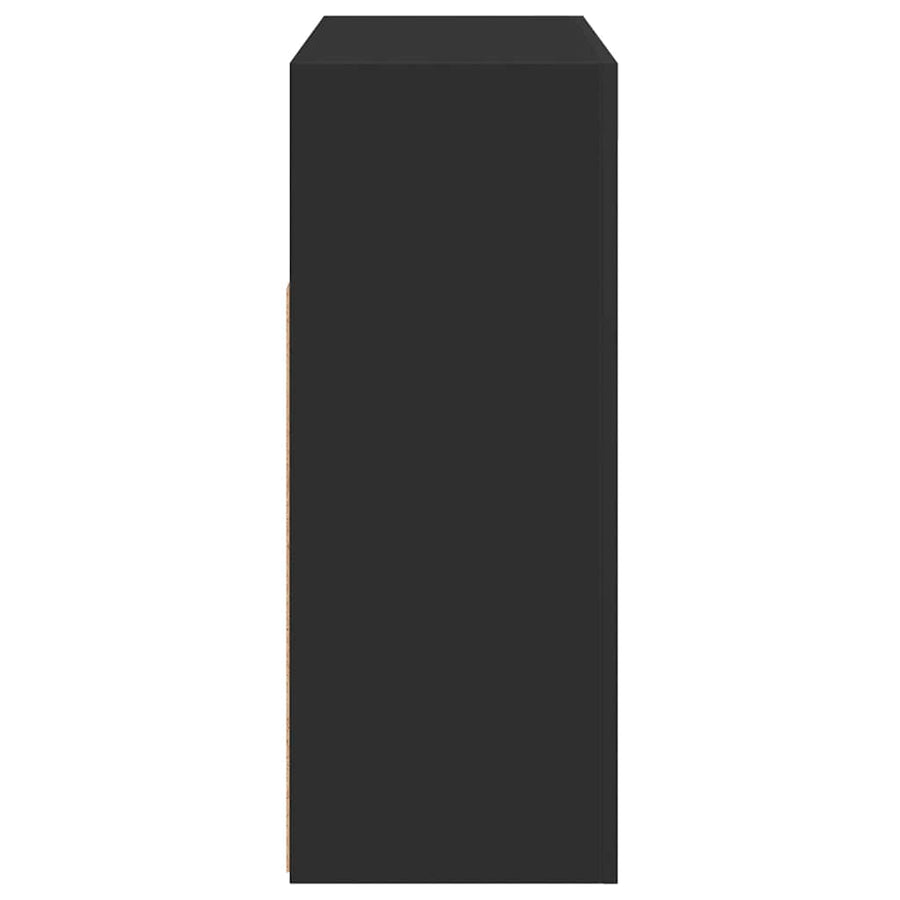 Sideboard with LED Lights Black 115.5x30x75 cm