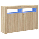 Sideboard with LED Lights Sonoma Oak 115.5x30x75 cm