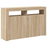 Sideboard with LED Lights Sonoma Oak 115.5x30x75 cm - Low Angle