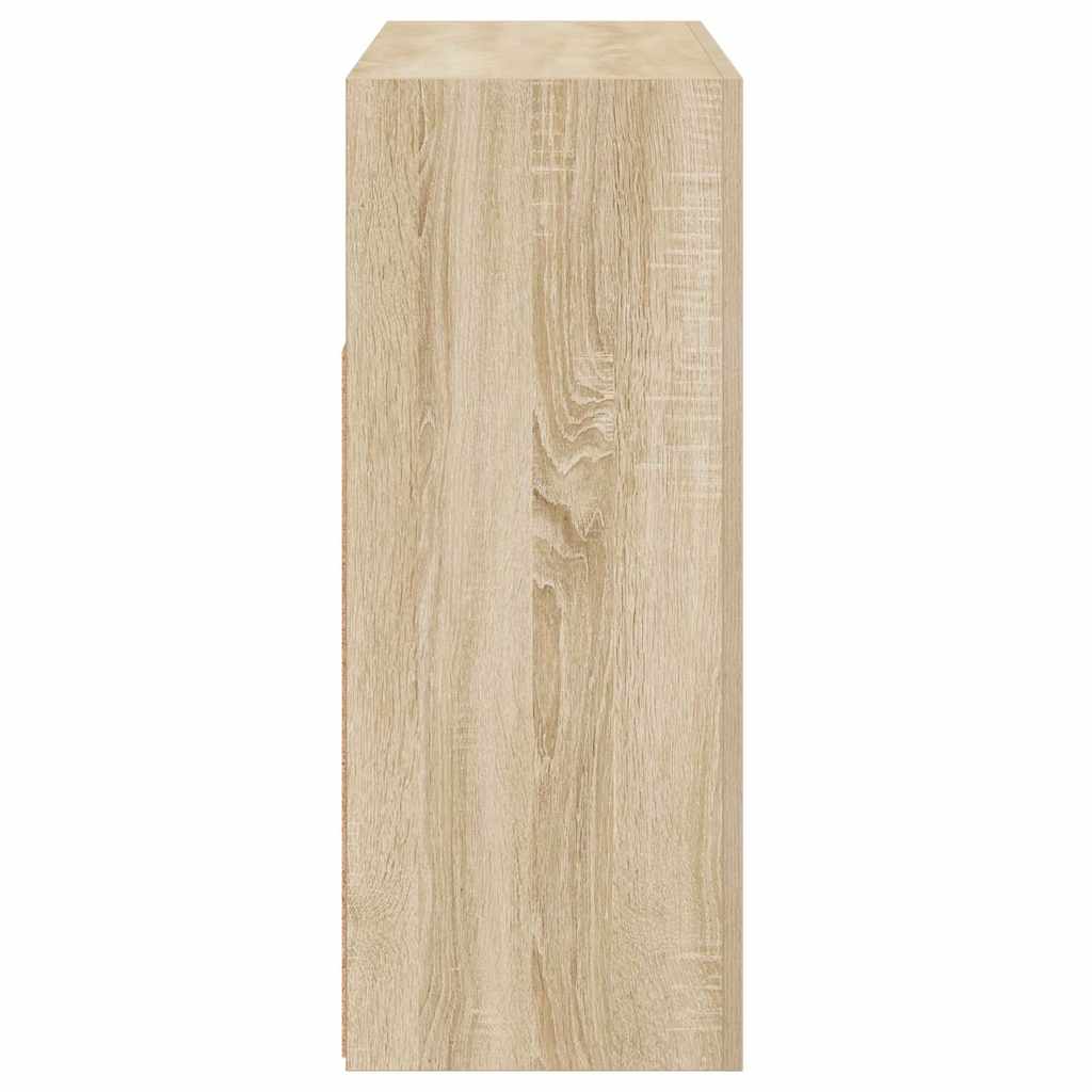 Sideboard with LED Lights Sonoma Oak 115.5x30x75 cm