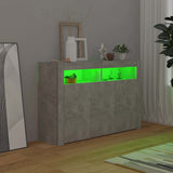 Sideboard with LED Lights Concrete Grey 116x30x75 cm