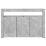 Sideboard with LED Lights Concrete Grey 116x30x75 cm
