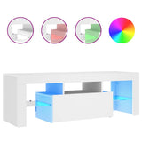 TV Cabinet with LED Lights White 120x35x40 cm - Front View