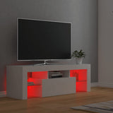 TV Cabinet with LED Lights White 120x35x40 cm - 45-Degree Angle