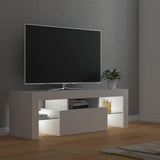 TV Cabinet with LED Lights White 120x35x40 cm - Rear View