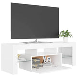 TV Cabinet with LED Lights White 120x35x40 cm - Low Angle