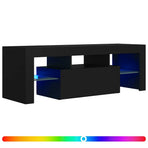 TV Cabinet with LED Lights Black 120x35x40 cm