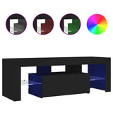 TV Cabinet with LED Lights Black 120x35x40 cm - Front View