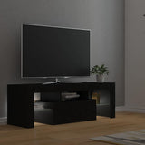TV Cabinet with LED Lights Black 120x35x40 cm - Side View
