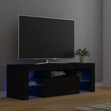 TV Cabinet with LED Lights Black 120x35x40 cm - Top-Down View