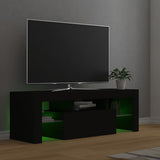 TV Cabinet with LED Lights Black 120x35x40 cm - 45-Degree Angle