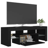 TV Cabinet with LED Lights Black 120x35x40 cm - Close-Up Angle