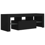 TV Cabinet with LED Lights Black 120x35x40 cm - Low Angle