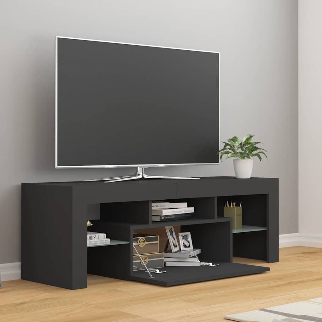 TV Cabinet with LED Lights Grey 120x35x40 cm