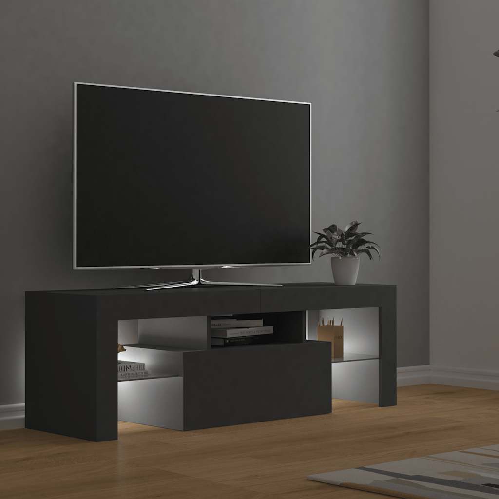 TV Cabinet with LED Lights Grey 120x35x40 cm