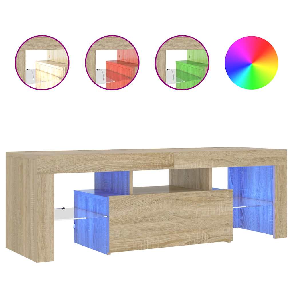 TV Cabinet with LED Lights Sonoma Oak 120x35x40 cm
