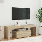 TV Cabinet with LED Lights Sonoma Oak 120x35x40 cm