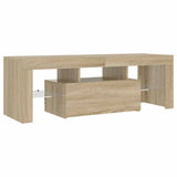 TV Cabinet with LED Lights Sonoma Oak 120x35x40 cm - Side View