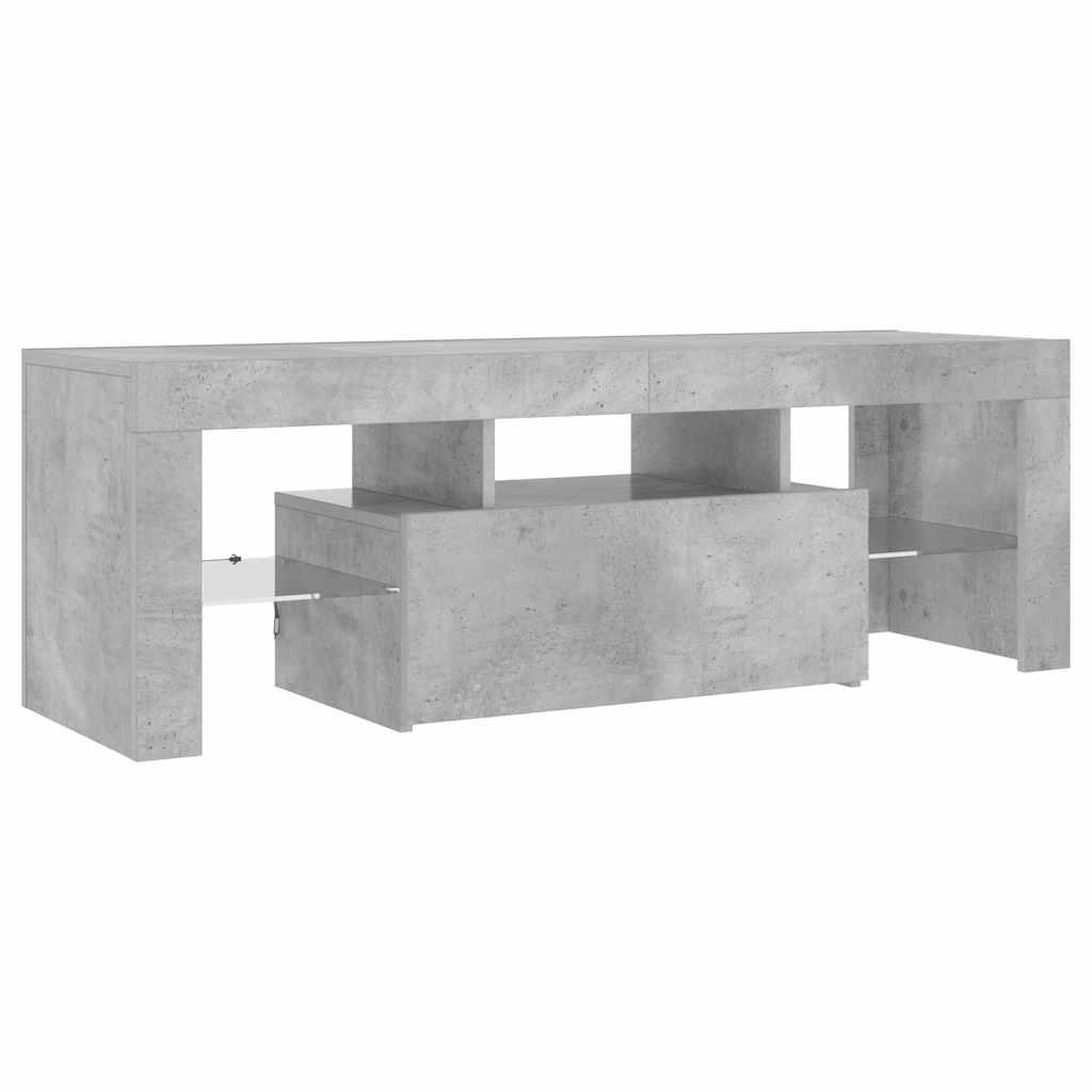 TV Cabinet with LED Lights Concrete Grey 120x35x40 cm