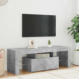 TV Cabinet with LED Lights Concrete Grey 120x35x40 cm - Close-Up Angle