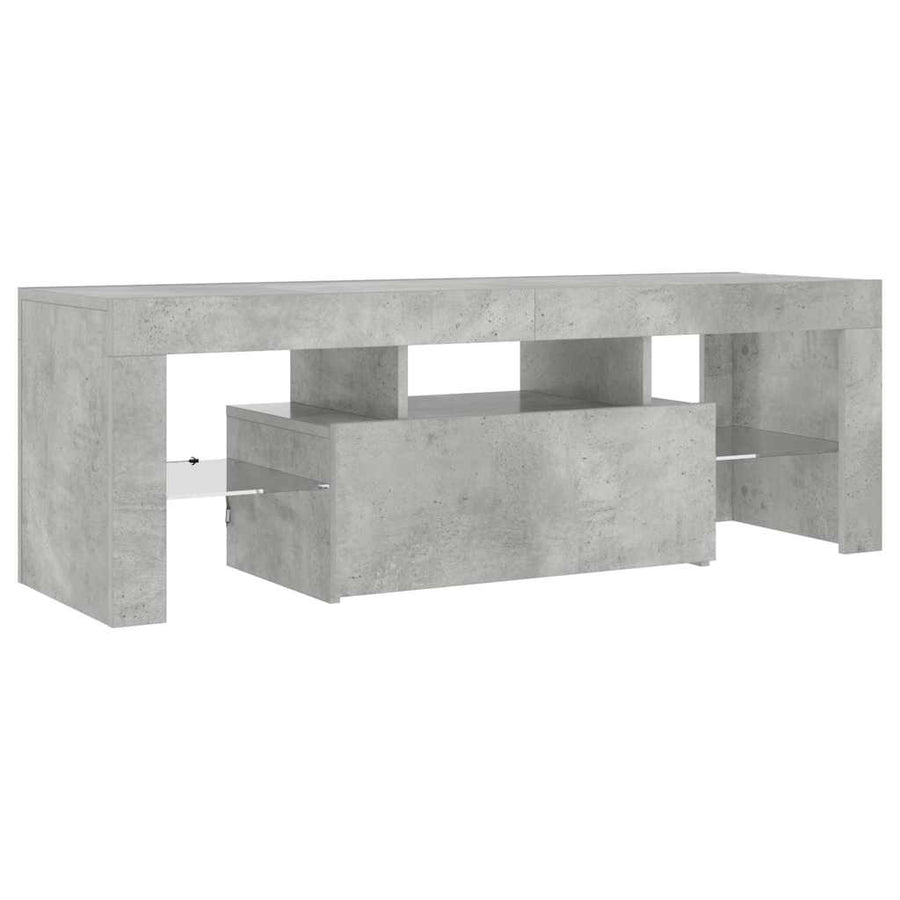 TV Cabinet with LED Lights Concrete Grey 120x35x40 cm
