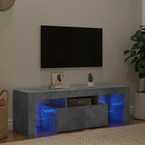 TV Cabinet with LED Lights Concrete Grey 120x35x40 cm