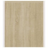 TV Cabinet with LED Lights White and Sonoma Oak 120x35x40 cm