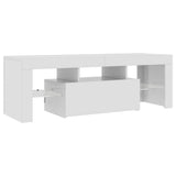 TV Cabinet with LED Lights High Gloss White 120x35x40 cm