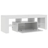 TV Cabinet with LED Lights High Gloss White 120x35x40 cm