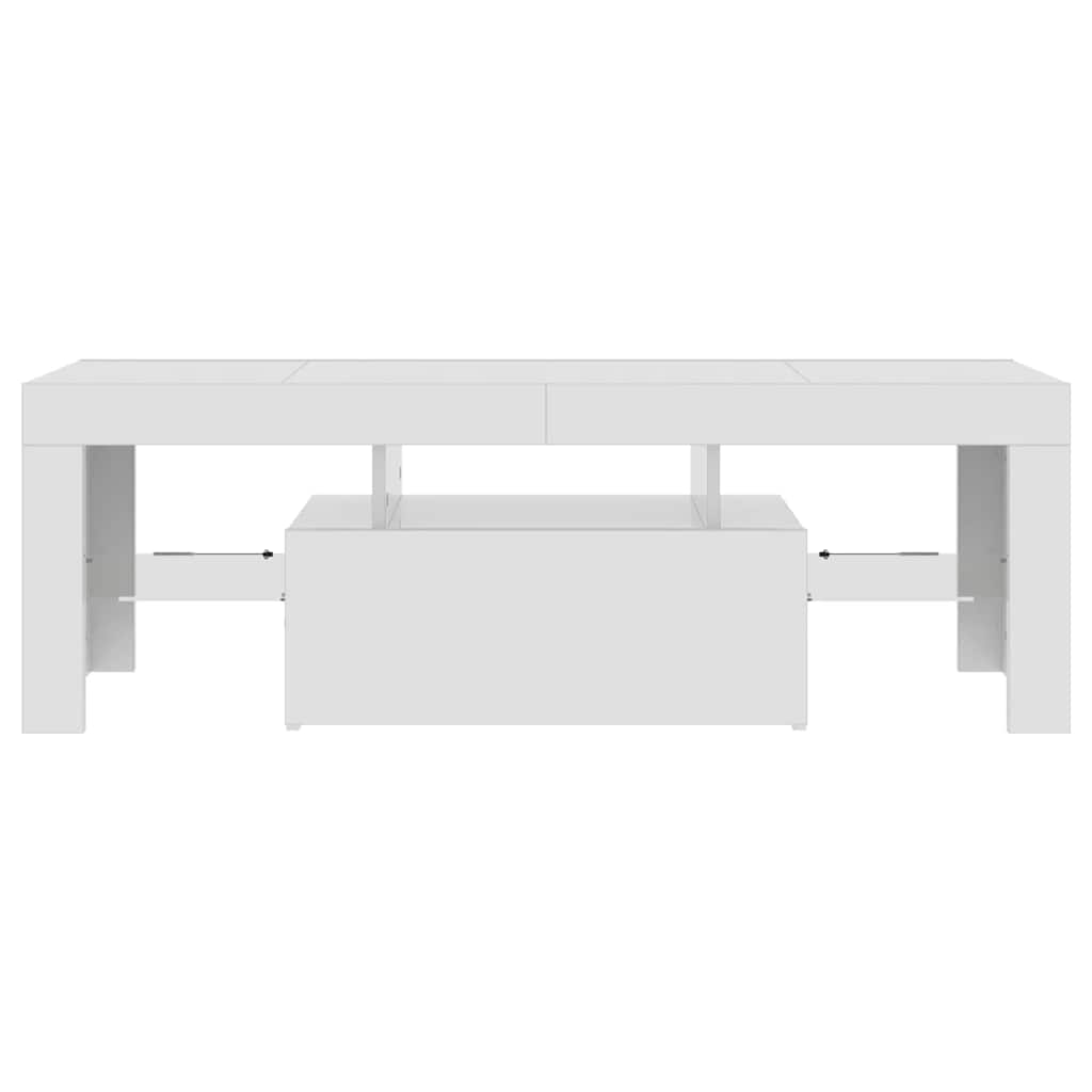 TV Cabinet with LED Lights High Gloss White 120x35x40 cm