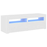 TV Cabinet with LED Lights White 120x35x40 cm - Front View