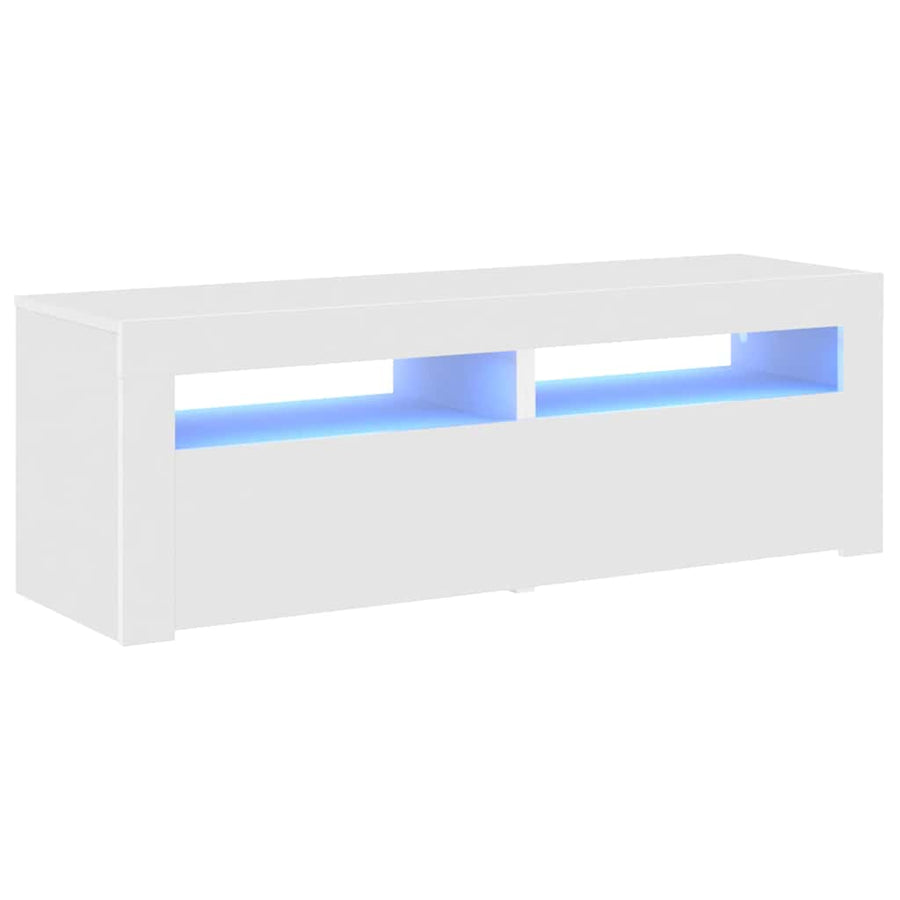 TV Cabinet with LED Lights White 120x35x40 cm