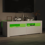 TV Cabinet with LED Lights White 120x35x40 cm - Side View