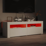 TV Cabinet with LED Lights White 120x35x40 cm - Top-Down View