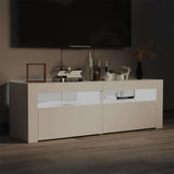 TV Cabinet with LED Lights White 120x35x40 cm - 45-Degree Angle