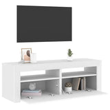 TV Cabinet with LED Lights White 120x35x40 cm - Rear View