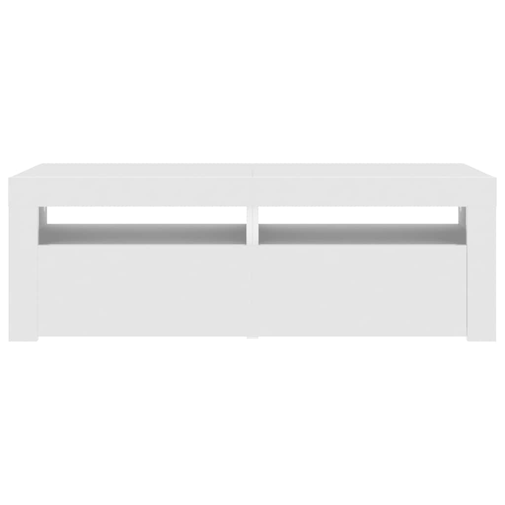 TV Cabinet with LED Lights White 120x35x40 cm