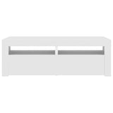 TV Cabinet with LED Lights White 120x35x40 cm - Low Angle