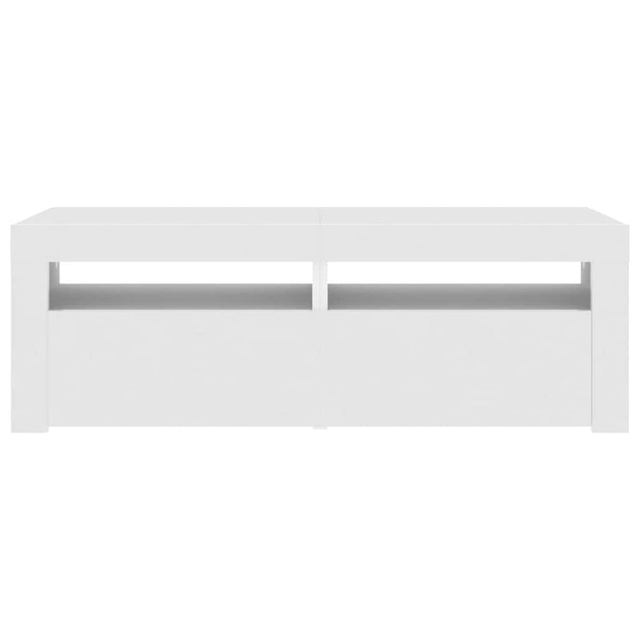 TV Cabinet with LED Lights White 120x35x40 cm